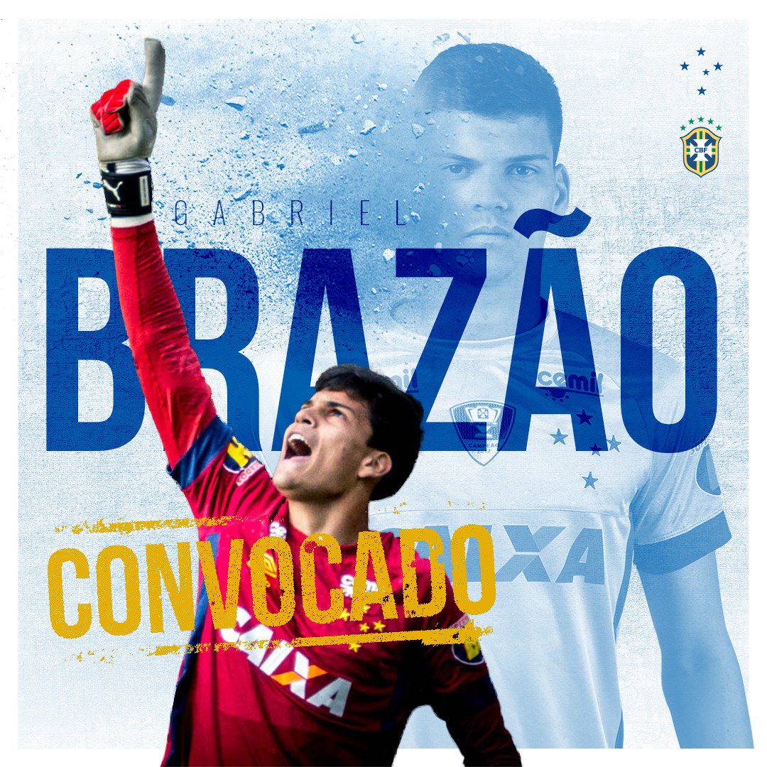 Cruzeiro's tweet photo. Cria da nossa prestigiada escola de goleiros, Gabriel Brazão também foi convocado por Tite para os amistosos contra Uruguai e Camarões. https://t.co/Cxd1Doaz9x