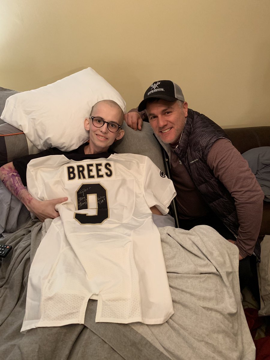 Tyler Trent Foundation (@thetylertrent) on Twitter photo Still a bit in shock I get to add a <a href="/Saints/">New Orleans Saints</a> <a href="/drewbrees/">Drew Brees</a> jersey to my collection! HUGE thank you to <a href="/Colts/">Indianapolis Colts</a> <a href="/adamvinatieri/">Adam Vinatieri</a> for helping make a boys dream come true! Now we just need to get you 5 more points! Still a bit in shock I get to add a <a href="/Saints/">New Orleans Saints</a> <a href="/drewbrees/">Drew Brees</a> jersey to my collection! HUGE thank you to <a href="/Colts/">Indianapolis Colts</a> <a href="/adamvinatieri/">Adam Vinatieri</a> for helping make a boys dream come true! Now we just need to get you 5 more points!
