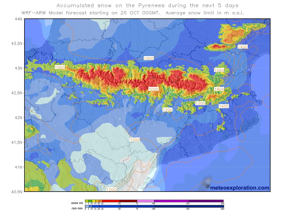 A les portes ja del important canvi de temps que fa dies que anunciem. Demà brusca baixada de les temperatures. Pluja a pràcticament totes les comarques i neu abundant al Pirineu. Aquest vespre previsió actualitzada a meteocatalunya.com Mapa de neu previst!