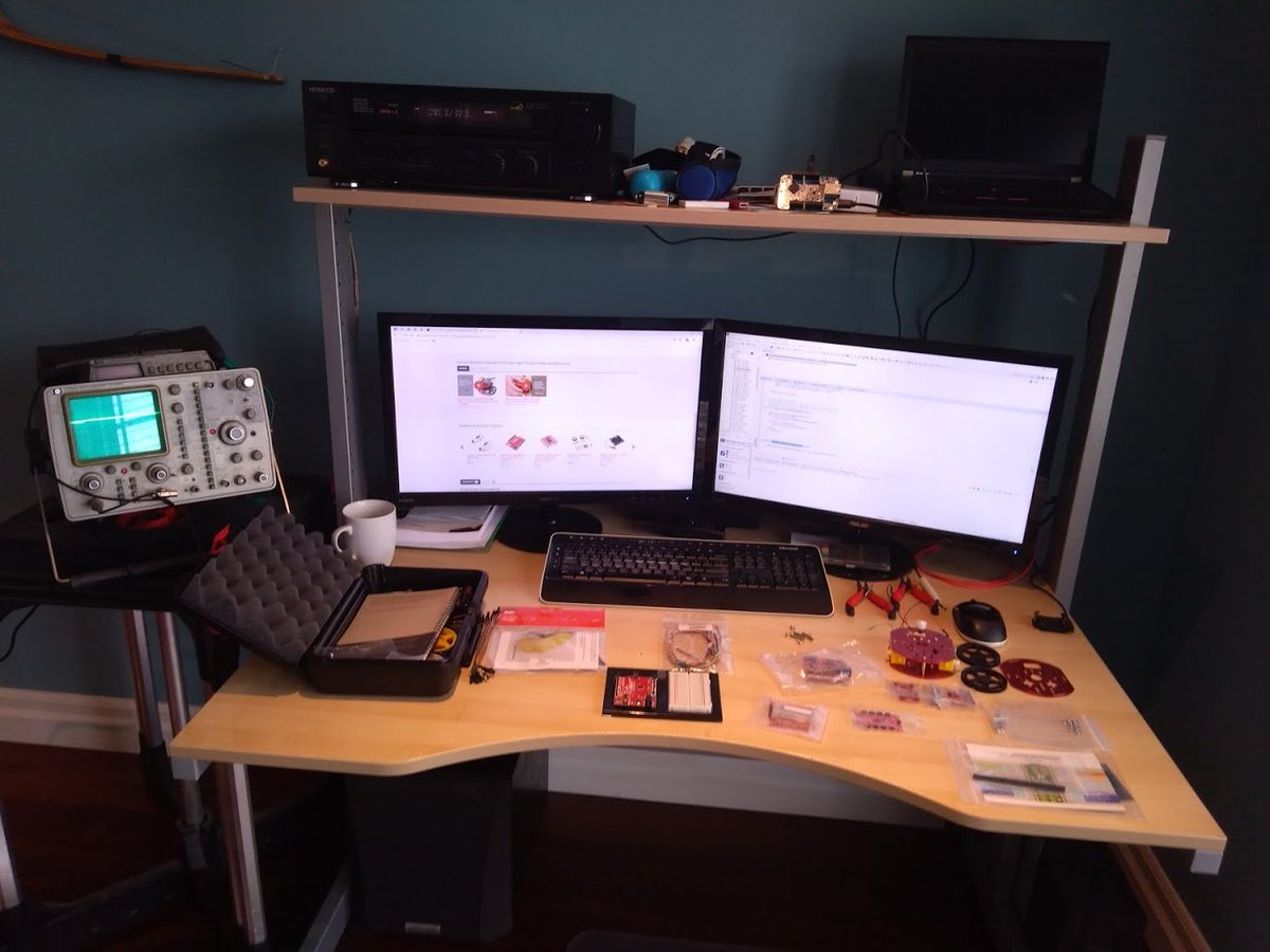 My office over the last couple of weeks. #Arduino #EmbeddedDevelopment #Robotics #HomeOffice