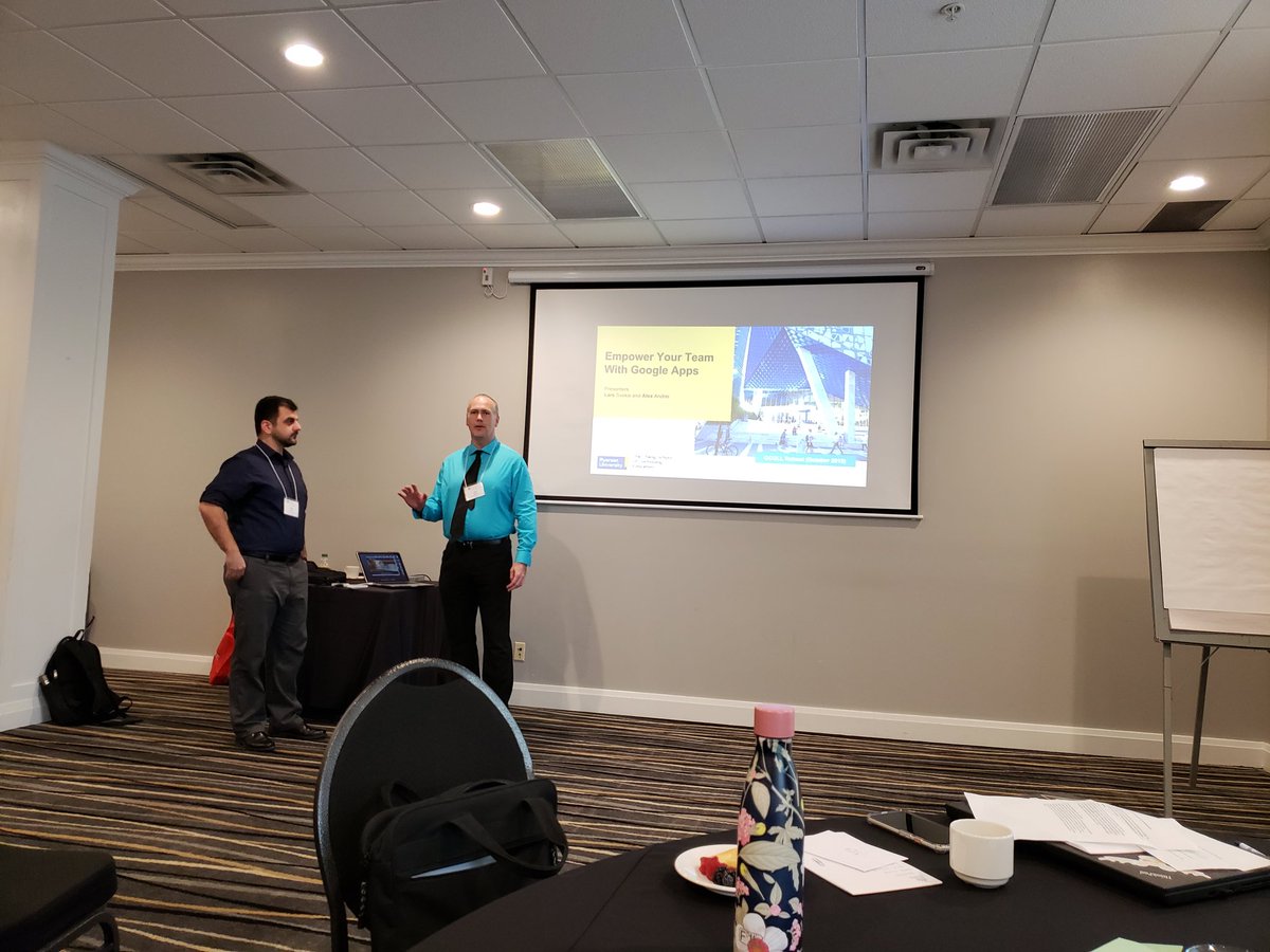 KaterinaChangRU's tweet photo. Happening now: Our colleagues Alex and Lars from DES, @ChangSchool are presenting at #OCULL on the benefits of not-so -popular Google Apps. https://t.co/EQJkwdZjVE