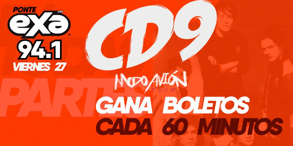 exafmpuebla941's tweet photo. Buen día! Ya es #EXAFinDeSemana!
Escucha a nuestros locutores, hoy hay boletos para el concierto de @CD9 cada 60 minutos!!
@KarenCortazar 1pm
@oscarsalazarexa 3pm
@VerdinMaru 5pm
@alerocha87 7pm https://t.co/yHnr7Zb43P