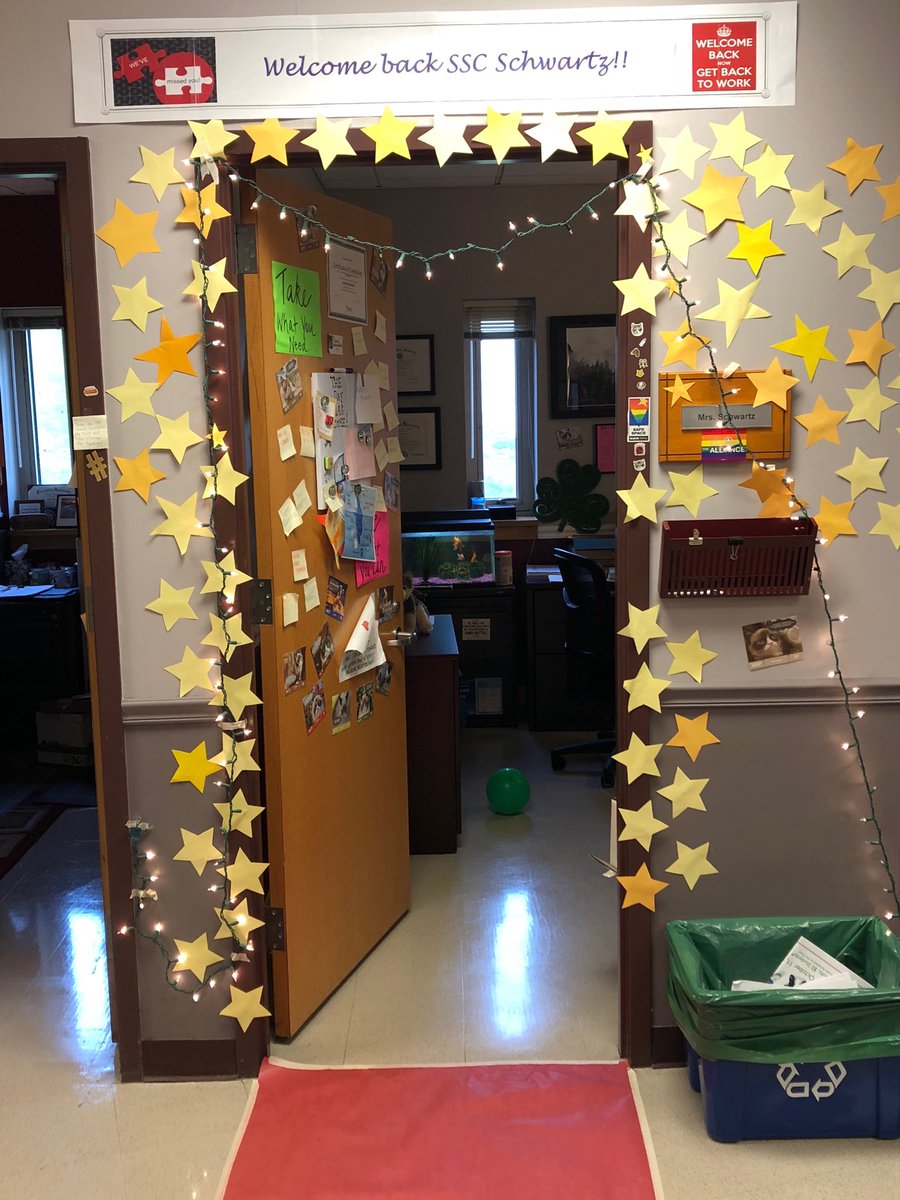 SKochPR's tweet photo. Our super fabulous ⁦@SchwartzPRSS⁩ returns to ⁦@PrairieRidgeHS⁩ today from maternity leave... welcome back, Sarah! You deserve every star. https://t.co/peD1IGaZjD