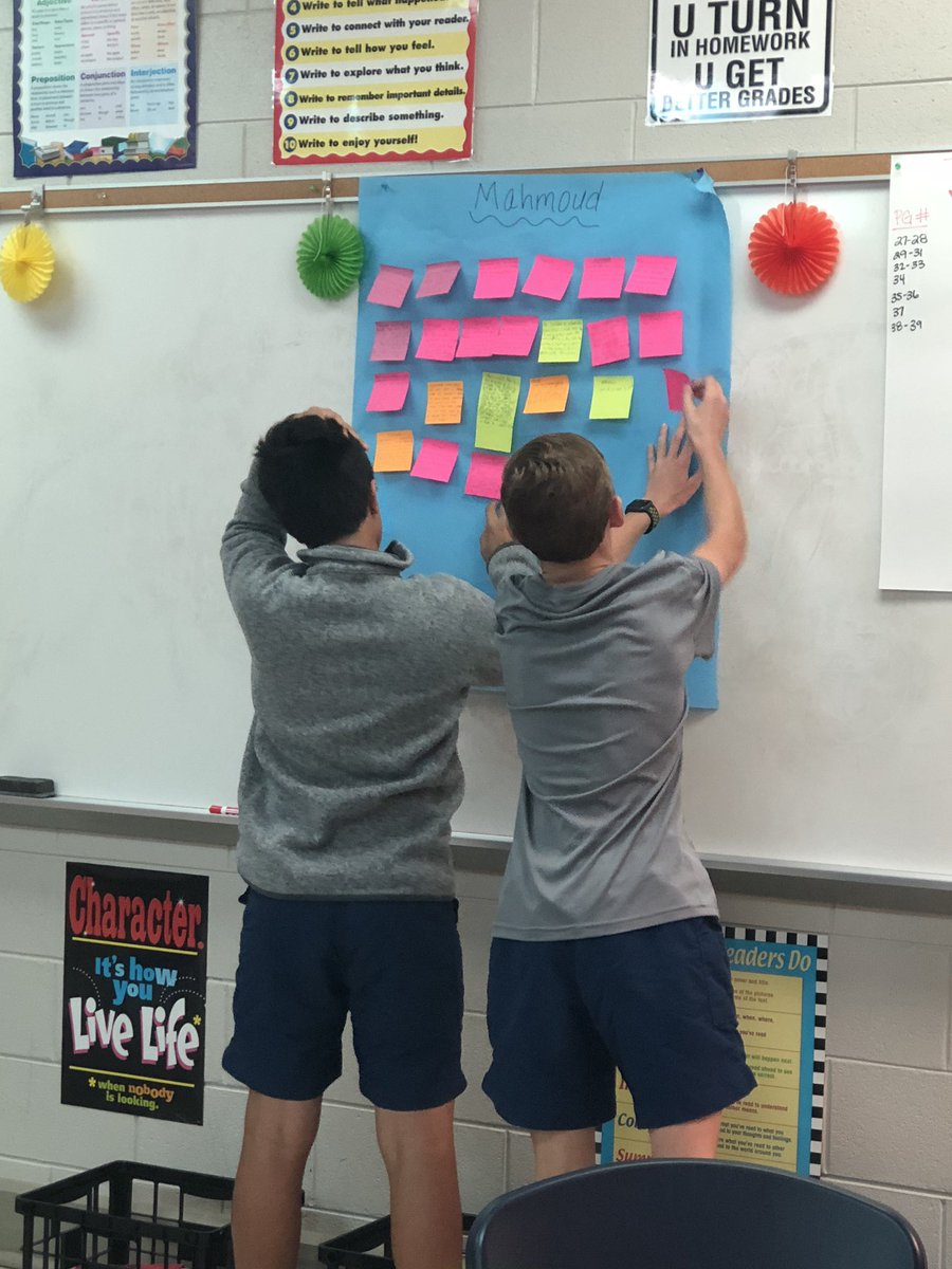 mrsleighmathews's tweet photo. Today, we’re reviewing with sticky note summaries. Needed to get up and moving a little on this dreary day! #lp7th #FridayFunday https://t.co/infHOzJbyF