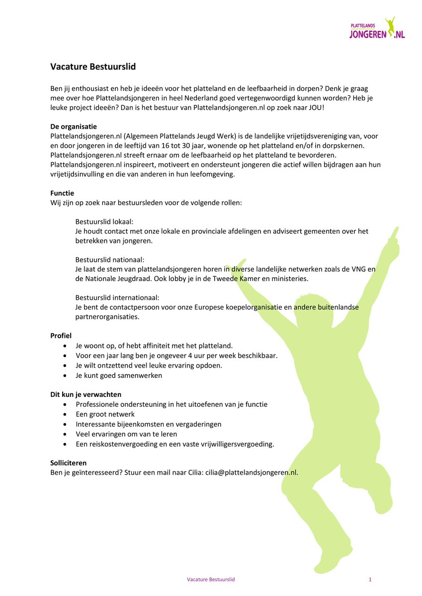 Word jij ons nieuwe bestuurslid?