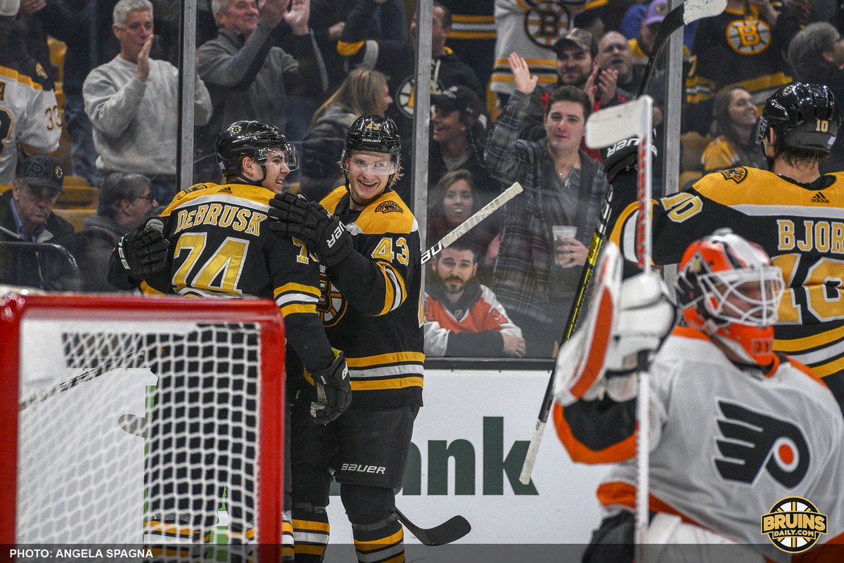 Brad Marchand, Patrice Bergeron and David Pastrnak were held off the scoresheet Thursday night. The Bruins' secondary scorers picked up the pace. They'll need more of that secondary scoring going forward writes @MikeMiccoli. bit.ly/2AtdsFY
