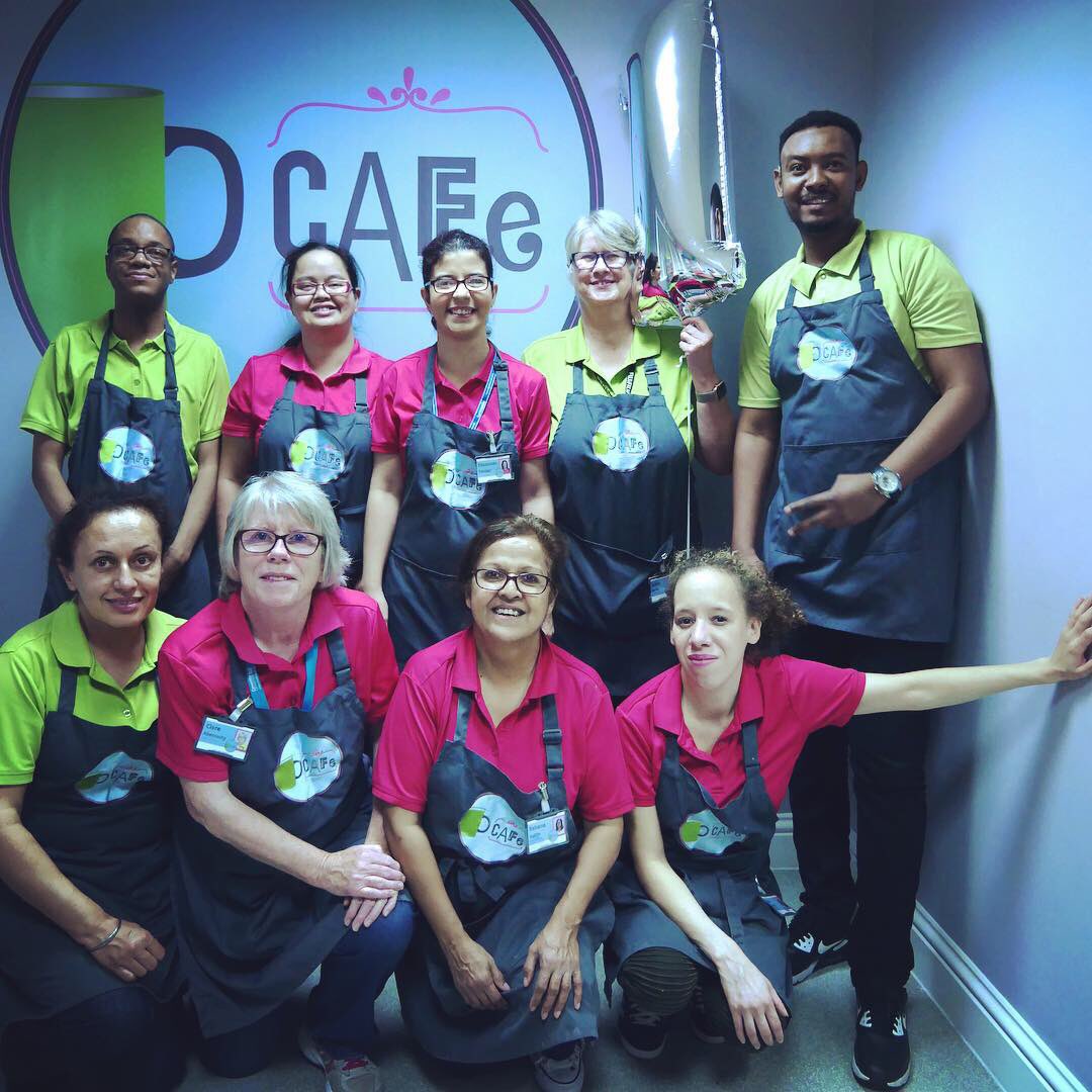 Dcafe_JDA's tweet photo. Our #1stbirthday π this week. #Deafchildren had fun #pizzabaking Customers enjoying #freecoffee βοΈ Birthday cake made by #Deafvolunteers May @Dcafe_JDA continue and grow! Thank you to: @peaksandswirls in donating the cake topper and @stepheniliffe volunteer photographer https://t.co/1KMFtVEhNN