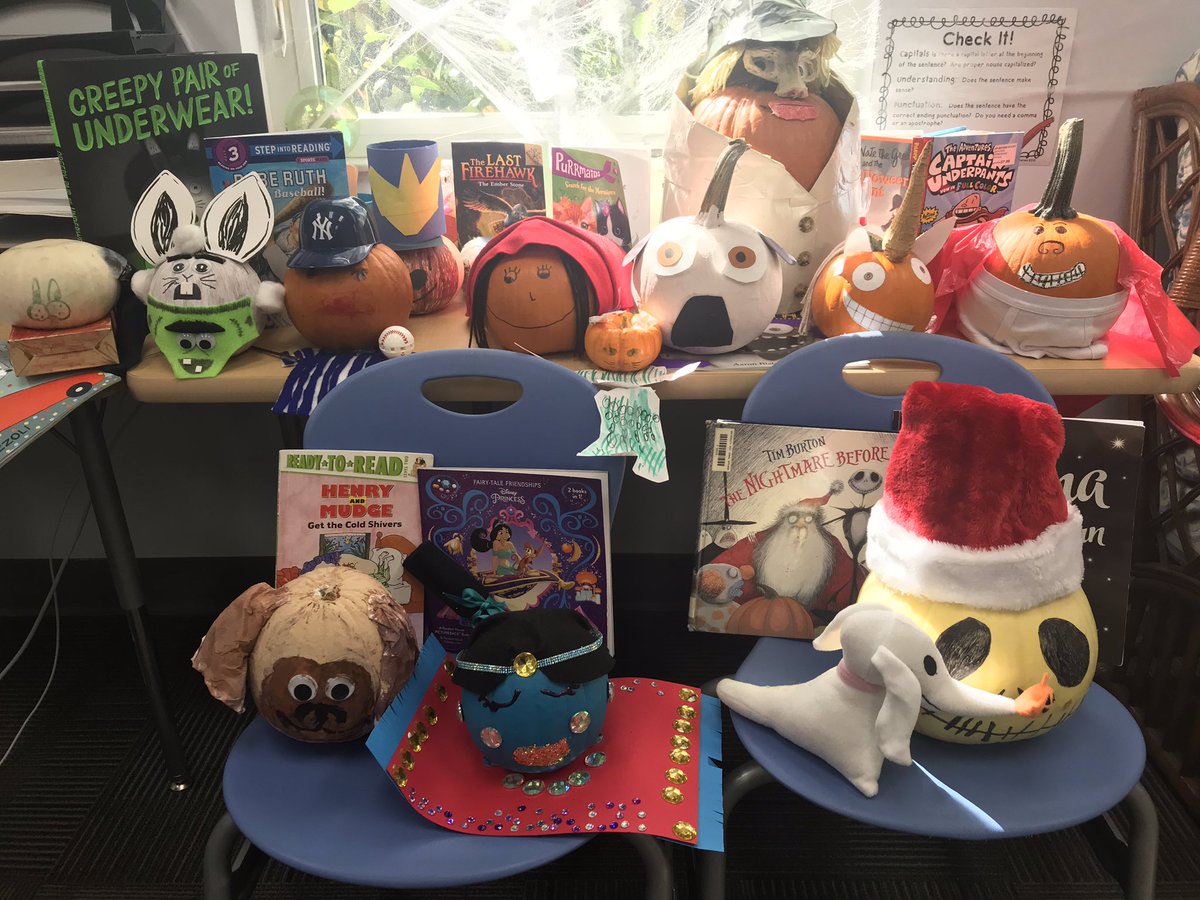 msruffolo's tweet photo. Enjoying the fall season with these amazingly creative pumpkin book reports @NBPSLower #happyfallyall https://t.co/zI0sf9Lalq
