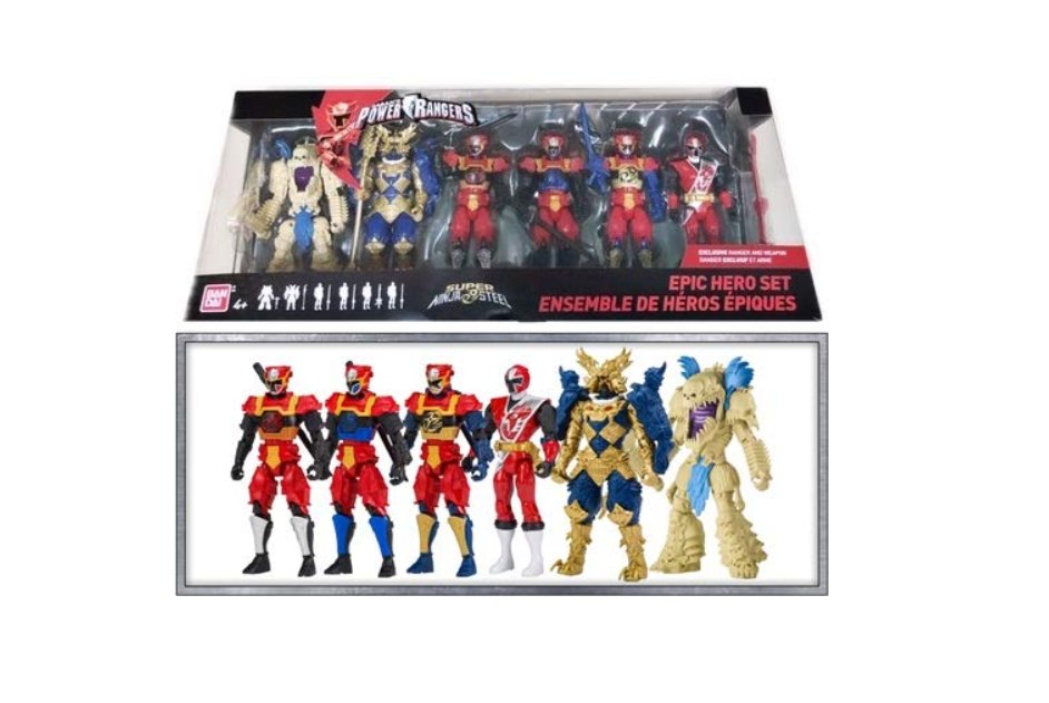 power rangers super ninja steel epic hero action figure 6 pack with red ranger