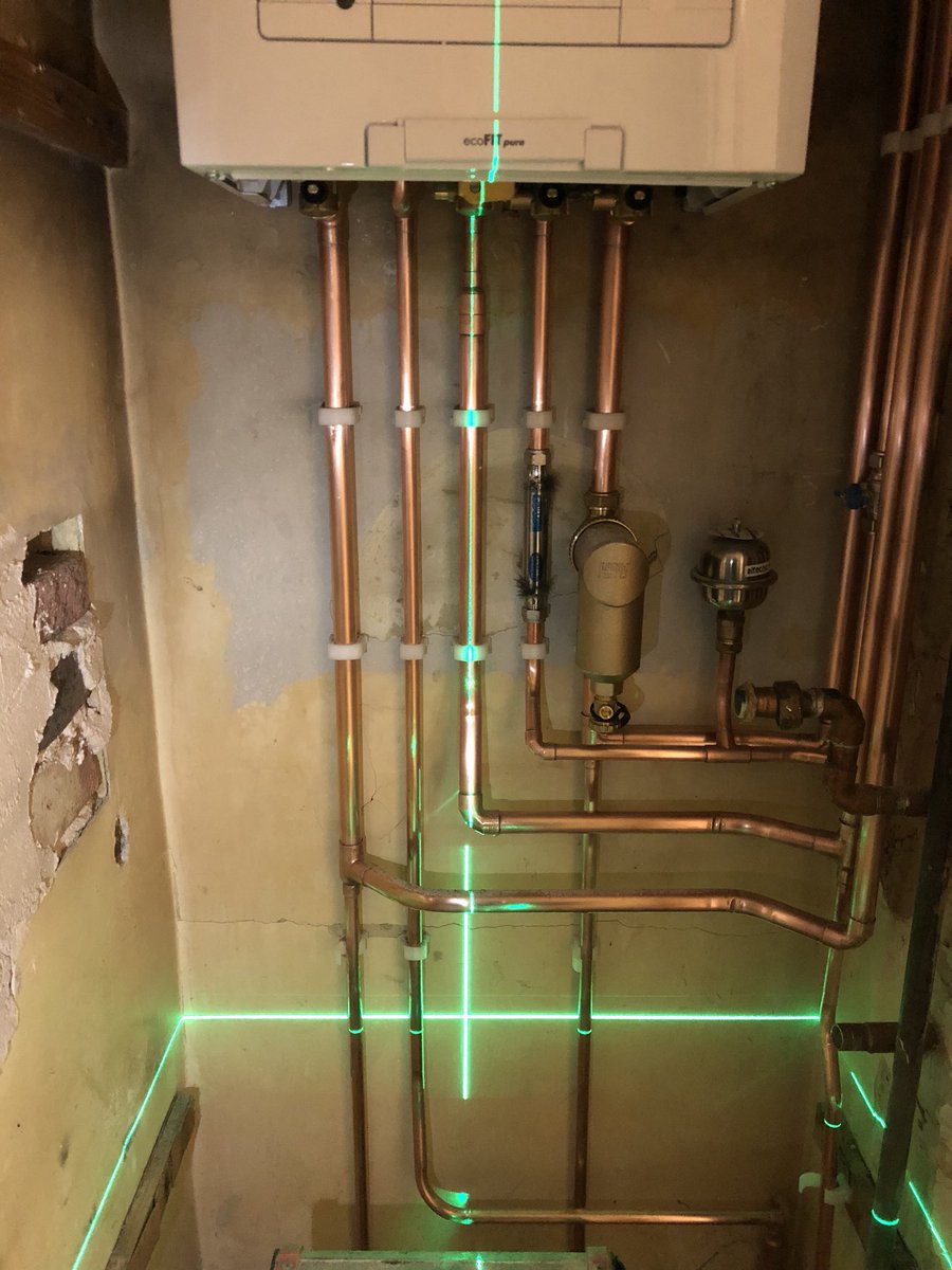 Just some shiny pipes, white clips, great boiler and some green laser beams...