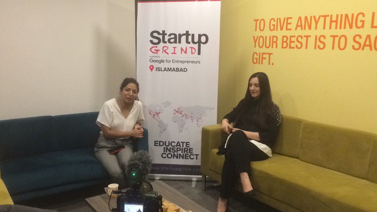 Our CDO Durdana Achakazi giving her thoughts on Pakistani Startup Ecosystem at Startup Grind Event