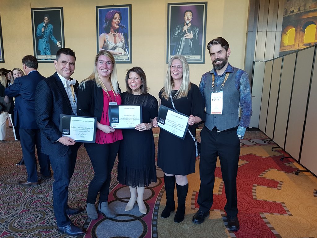 ElmhirstsResort's tweet photo. Our finalists! Tourism Marketing Campaign under $50K #RealLifeLooksDifferentHere with @perfectwknds & Tourism Digital Marketing Award #RealLifeLooksDifferentHere Videography with @perfectwknds, Agency Next Door #ONTourismSummit #TIAO #OTS18 #tourism @TIAOtweets @gregbike93 https://t.co/dBzhxTpD0T