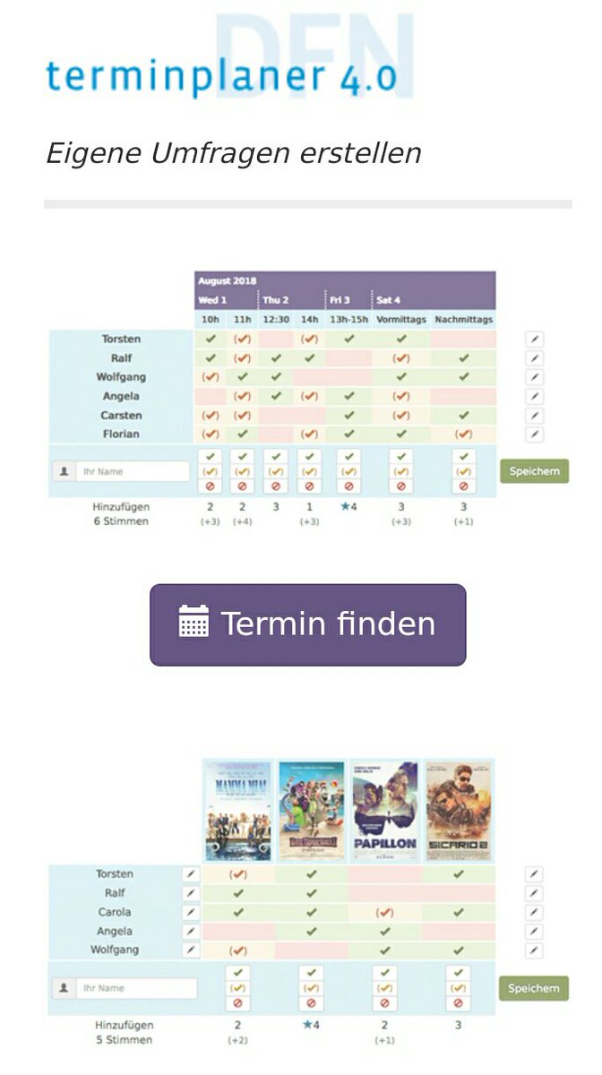 HRZUni_MR's tweet photo. Neuer Look und viele neue Features gibt es in der neuen Version des Terminplaners vom #DFNVerein. https://t.co/GamwfjjrGj #Foodle #Doodle #Terminplaner https://t.co/0VmFWUbSQj
