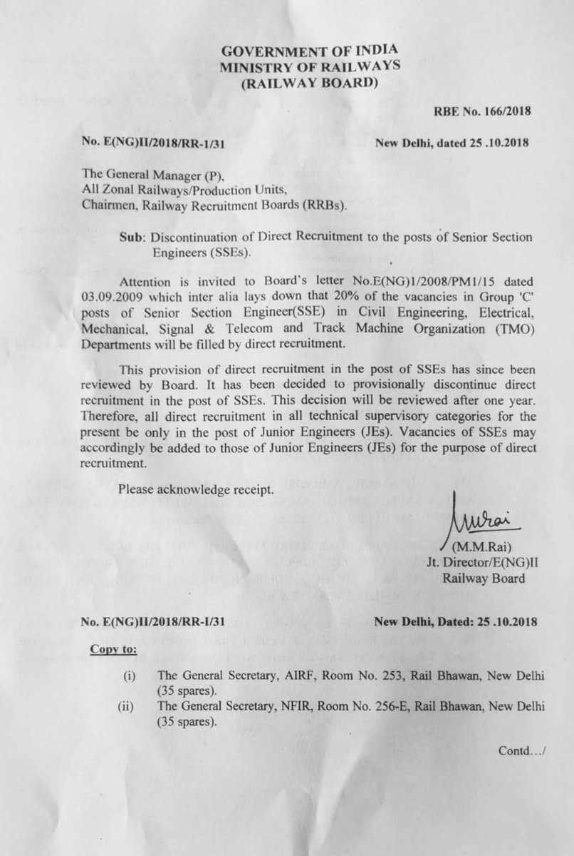bobinmohanty's tweet photo. @PMOIndia @narendramodi @PiyushGoyal @PiyushGoyalOffc @manojsinhabjp @rgohainbjp sirs, it is shameful to stop graduate ers as SSE when Rly is going to adopt higher/latest technology with bullet trains. It should be withdrawn immediately if "make in India" statement is true. https://t.co/DY37wLvvBK