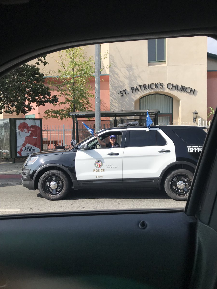 We are ready for the <a href="/Dodgers/">Los Angeles Dodgers</a> win! Our <a href="/NewtonLAPD/">Newton LAPD</a> #CSP officers and community are cheering on our #Dodgers! #LADetermined! #LAPD