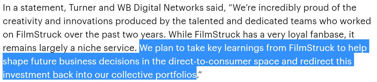 RGA's tweet image. lol this statement on the shutdown of FilmStruck