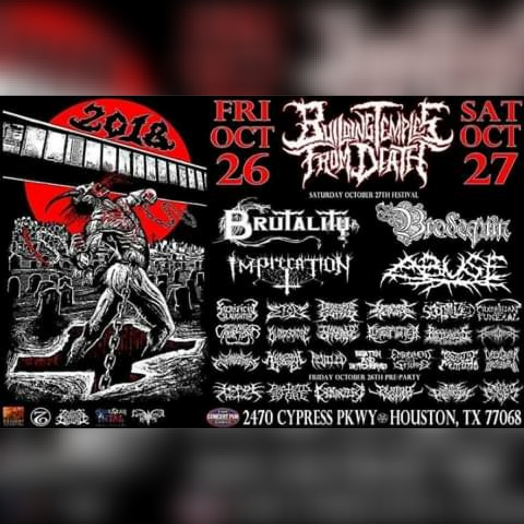 ReviledTX's tweet image. HOUSTON! WE ARE IN BOUND!!! LETS PARTY!
#ReviledTx #BuildingTemplesFromDeath #UnmatchedBrutalityRecords #Brodequin #Limbsplitter #DefiledCrypt #BrutalDeath #DallasBrutalDeath #BrutalDeathMetal #ExtremeBrutalDeath #TXDM
