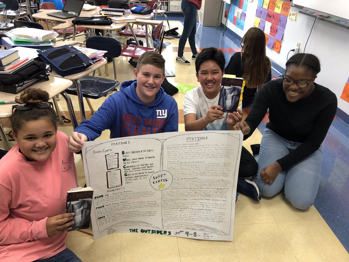 Liberty_WO's tweet photo. 8th graders excited to see segments of the WOHS production of THE OUTSIDERS next week! Currently reading and writing about this S.E.  Hinton classic....@woschools https://t.co/Ozhe3IG0tM