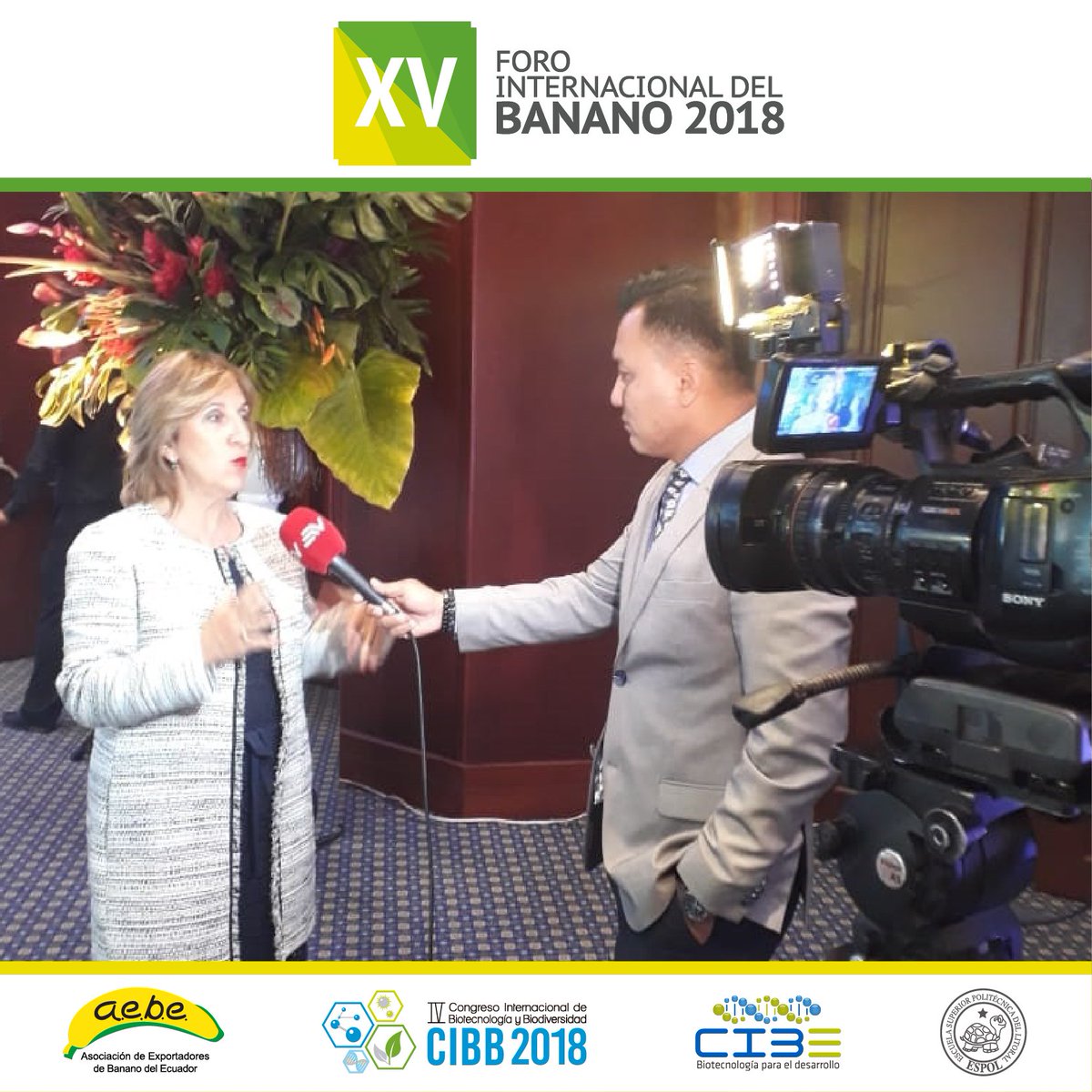 aebeecuador's tweet photo. #AEBE, les agradece a los diferentes medios de prensa por haber estado presente en el #ForoAEBE2018 y por su cobertura en los diferentes temas de exposición que se realizó en el foro y congreso. #ForoAebe #15AñosForoAebe #NegociosBanano #CIBB2018 https://t.co/sfk2JO2PGa