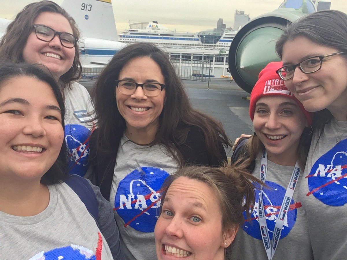 bjohnnystemler's tweet photo. Happy ALT-16, #Enterprise! I love working alongside fellow @NASA nerds @IntrepidMuseum so much, we all got matching t-shirts! What's an ALT you ask? Approach and Landing Test! #ReversibleSequins #SpaceShuttle https://t.co/vxmTaKDRc8