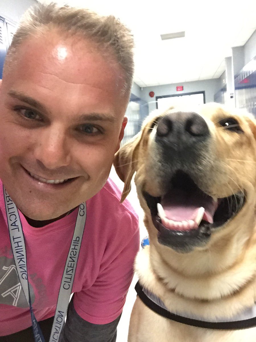 The best part of my day! #6Cs #carmelschools #doglover