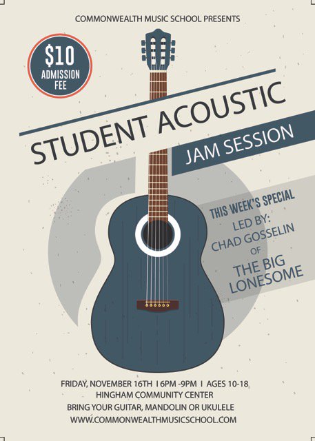 Coming in November - our first ever Guitar Jam Session at @YourHCCnow . Mark your calendars for Friday, 11/16/18 6 - 9 PM. This is going to be a fun one!