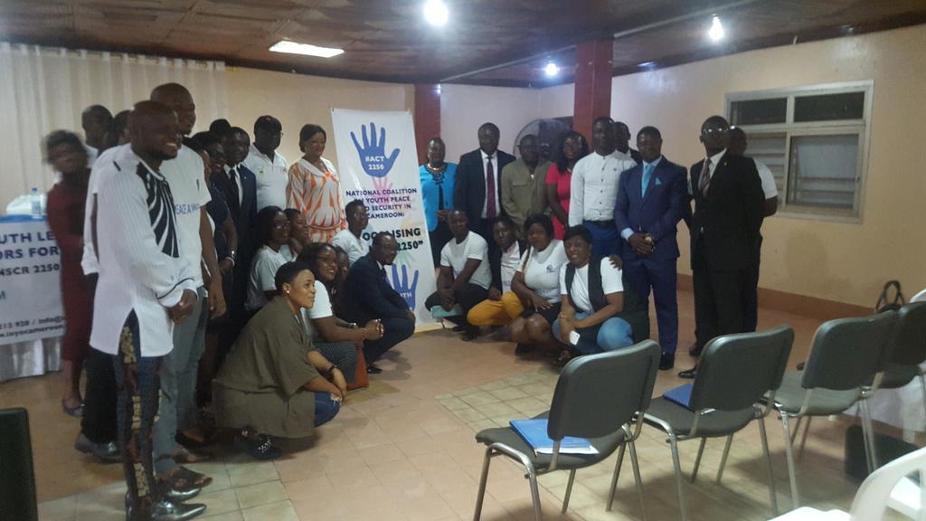 NinaForgwe's tweet photo. Finally! #Cameroon #Youth #Peace and #Security #YPS Coalition has been created! In the Presence of youth led #CSOs, #INGOs Faith Based Organizations, Government and other relevant stakehilders, our 1st banner was unveiled! #2250CAMEROON #ACT2250 #youth4peace @UKinCameroon https://t.co/zV3PSWydas