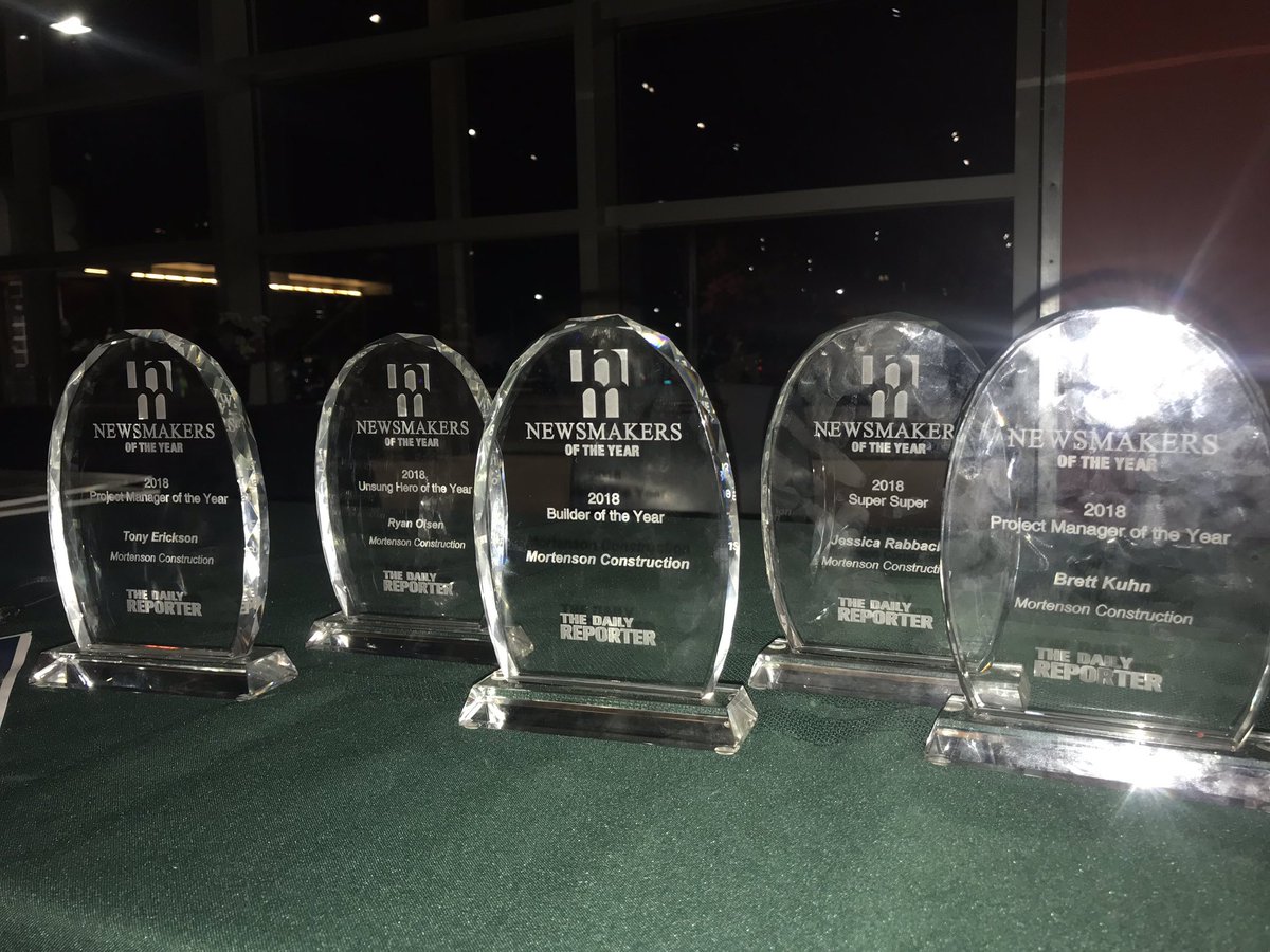 bridget_kraus's tweet photo. Congratulations to my @MortensonWI peeps who were honored as @DailyReporter #Newsmakers last night and to our entire team for honors as Builder of the Year! #buildingwhatsnext #team https://t.co/LxdvbuBcg6