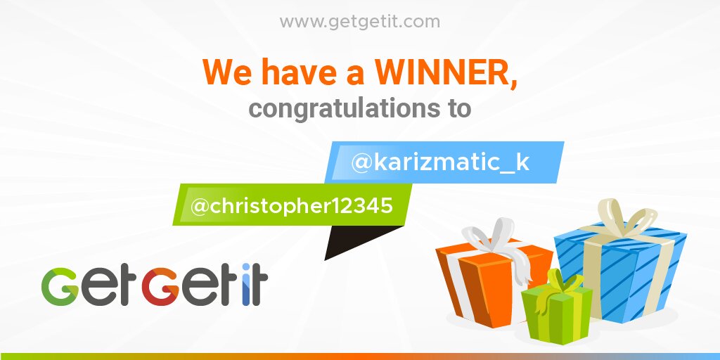 GetGetitWorld's tweet image. Congratulations to @Karizmatic_k and @Christopher12345

They are the winners of our raffle.

They have won a backpack usd charging port.

Congratulations to the #winners

#GetGetit #TechDayLondon #startup #TechDayTalks 

Get Get it FullLife !!!