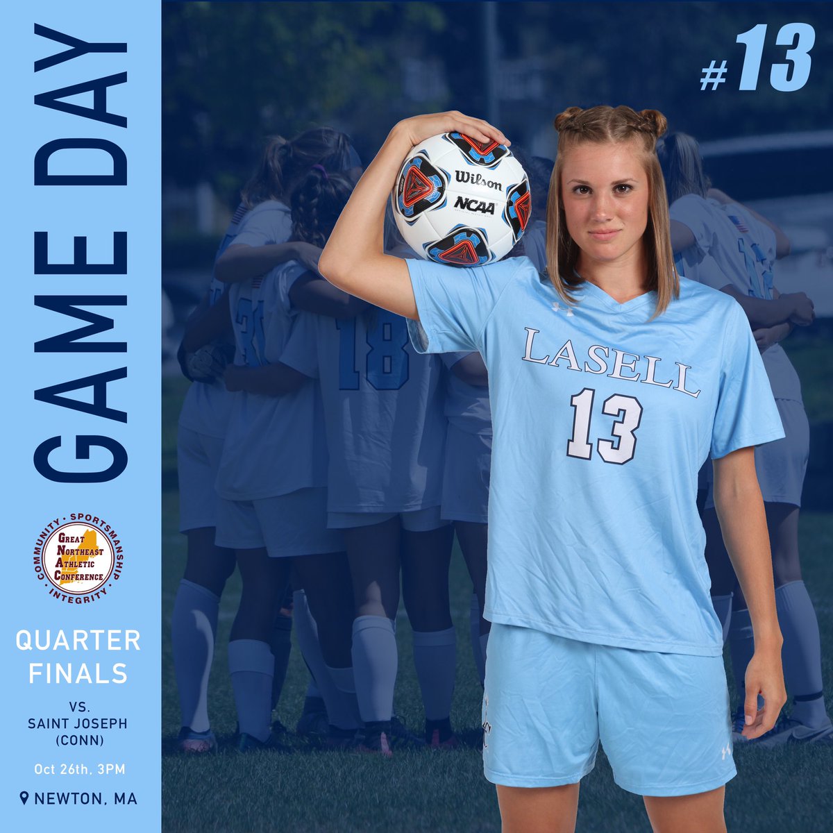 GNAC TOURNAMENT! Women's Soccer 

🆚 Univ. of Saint Joesph (Conn.)
🕛 - 3:00PM
📺 - bit.ly/2gMR92E
📊 - bit.ly/2SiRGfj
PROGRAM: bit.ly/2NHM2E1

#LaserPride | #theGNAC