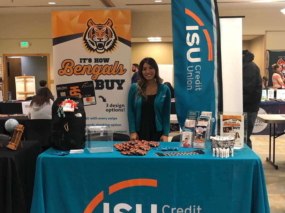 lookoutcu's tweet photo. We are here at the @IdahoStateU Involvement Fair this morning! This Fair is a part of the Experience ISU Family weekend! Stop on by our booth to pick up some fun swag, enter our North Face backpack giveaway, and learn what ISU Credit Union is all about! #isucufored https://t.co/5eyVmLrgh0