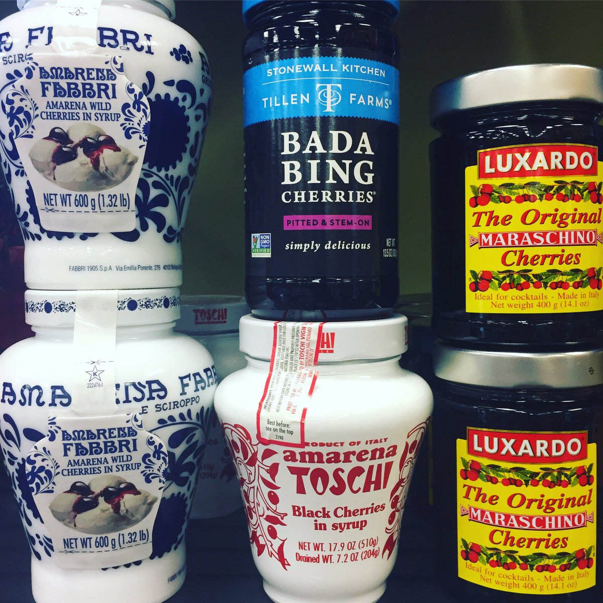 leftyjilly's tweet photo. @fabbri.co @toschivignola @tillenfarms @luxardoofficial #cherries #cocktailcherries #dessertcherries #badabingcherries #maraschino #cherriesinsyrup https://t.co/ssNywhcPEm