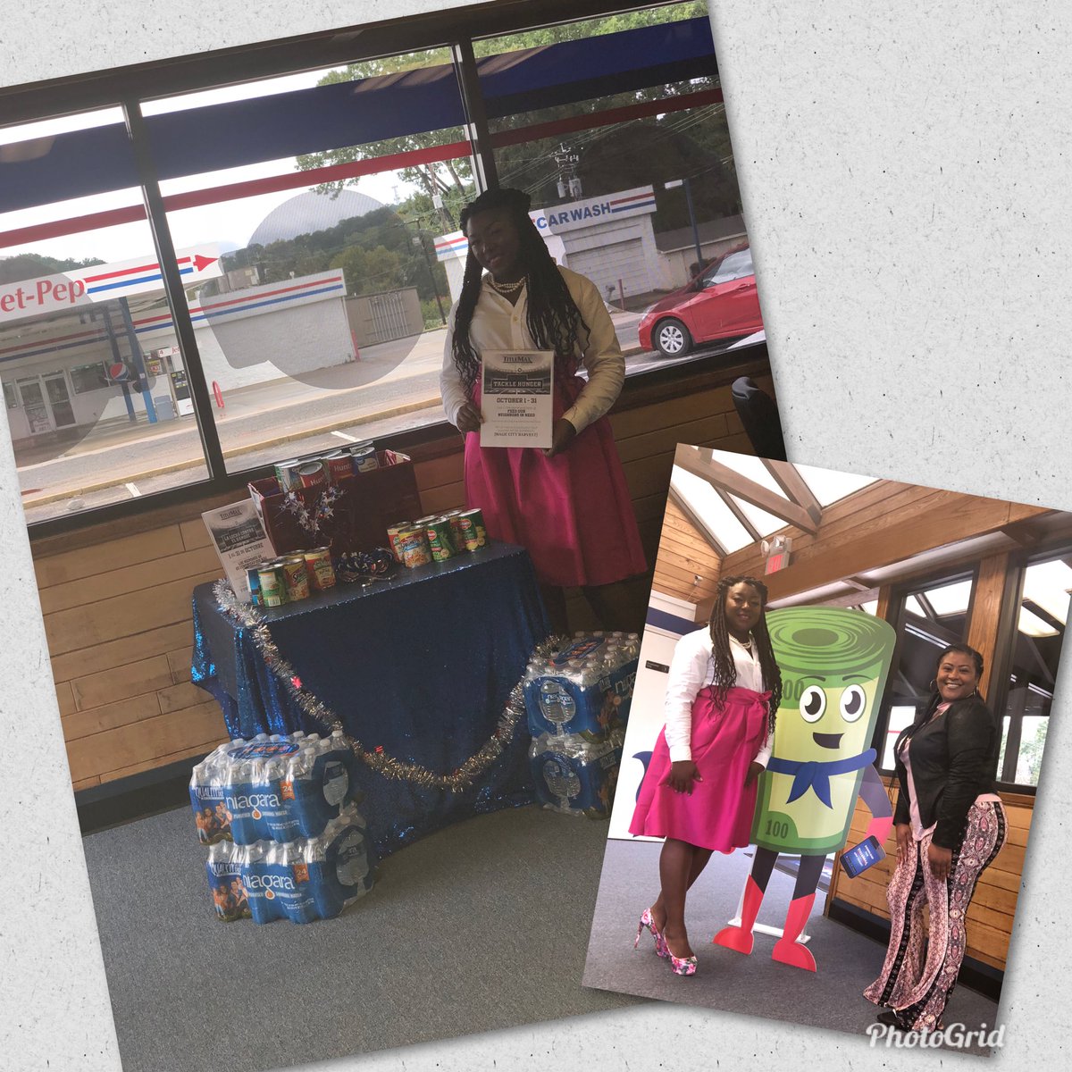 #BreastCancerAwareness #shewearspink #tacklehunger  #purpleteam #titlemax #teambessemer