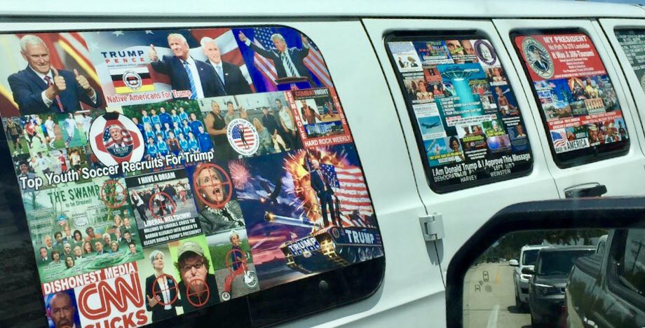 SteveScottNEWS's tweet photo. This photo of the #packagebomb suspect’s van courtesy of @CBSNews. @wcbs880 https://t.co/ME1OKfVFUa