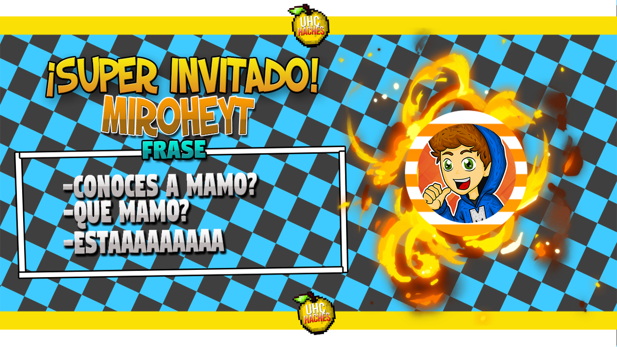UHCHACHES's tweet photo. ⭐️¡Presentamos a @MiroheYT !⭐️ 
⏩Frase: -Conoces a mamo?
                -Que mamo?
               -ESTAAAAAAAAA
👥¿Te interesa participar? Escríbenos en MD📩

ETIQUETEN A @MrDeivid__ https://t.co/zCPVIVgyNd