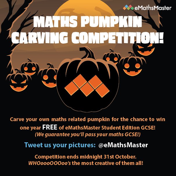 eMathsMaster's tweet image. eMathsMaster #Halloween #giveaway 🎃 Carve the best maths related pumpkin carving and you will receive eMathsMaster Student Edition for FREE, on top of that if you complete eMathsMaster - we guarantee you'll pass your GCSE! 5 UP 4 GRABS #NationalPumpkinDay 👻@HPEDU @microsofteduk