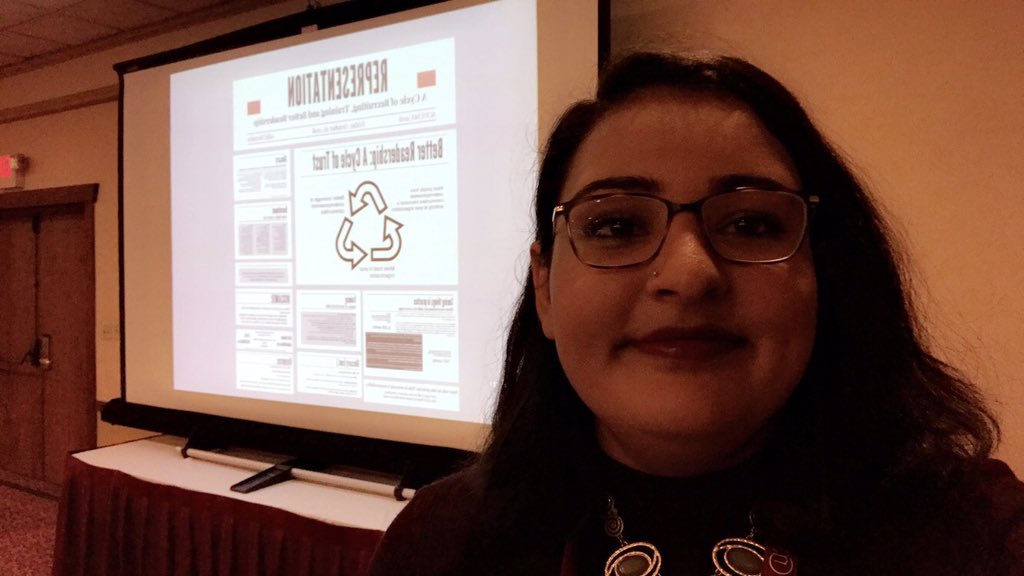 AditiDDholakia's tweet photo. Super excited to present my first of two sessions at #CollegeMedia18, this one on Representation in (and out) of the newsroom. @ellenmeder is here with me in spirit! Let’s do this 💪🏽 https://t.co/H6jMhjCGD3