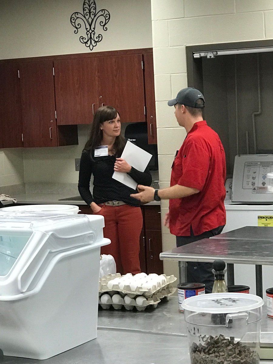 CFISD School Priority Day 2018 - Chef McKee talks to a community member about is Culinary program <a href="/CypressLakeHigh/">Cypress Lake High and Center for the Arts</a> <a href="/cfisdcia/">Curriculum & Instruction and Accountability</a> #CFISDSpirit #CTE #handsonlearning