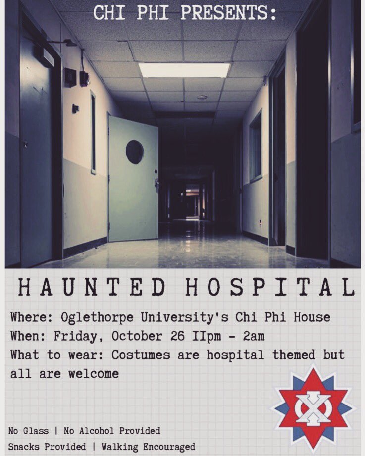 Come rock with the brothers of Chi Phi as we celebrate the Spooky Szn with our annual Halloween Party! The theme this year is HAUNTED HOSPITAL and all costumes are welcome.🎃👻 #SpookySzn #ChiPhiRhoDelta