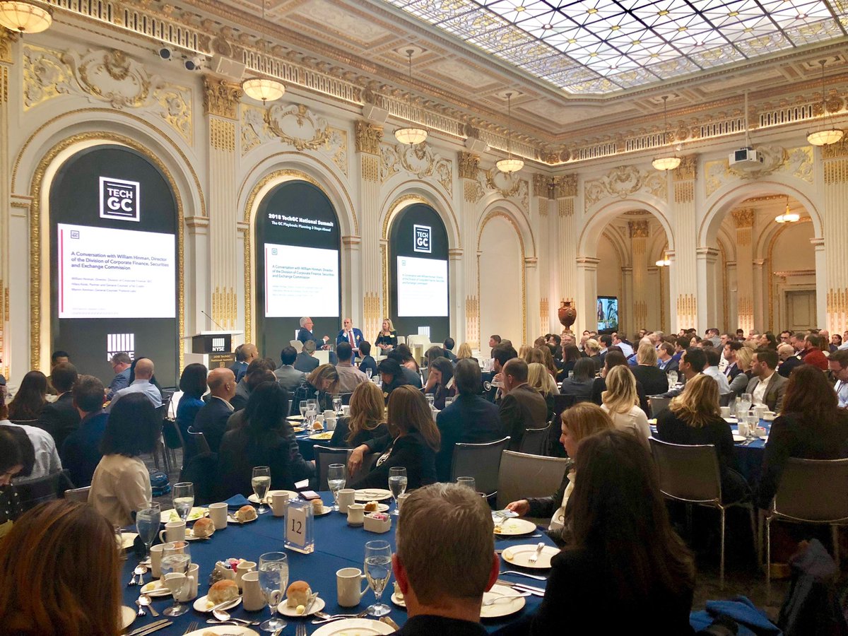 thelsuite_co's tweet photo. Great fireside chat with WillIam Hinman, Director of the Division of Corp Fin at the SEC. #TechGC Summit https://t.co/VIgTujIDLn