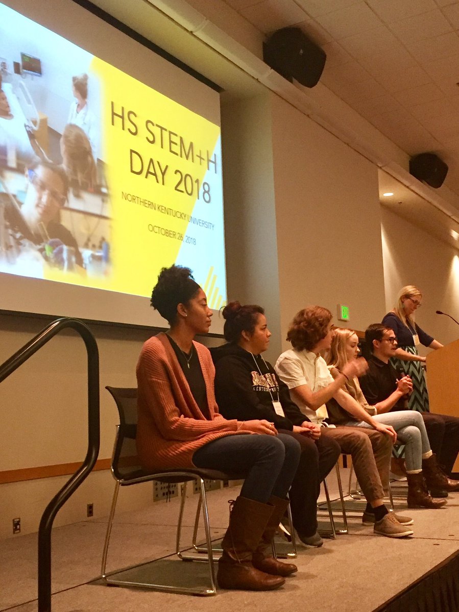 nkucinsam's tweet image. Undergraduate student panel at HS STEM+H Day #NKUSTEMDay with partners @CincyMuseum @KYScience #DoScience @GiftedSources @NKUIHI.