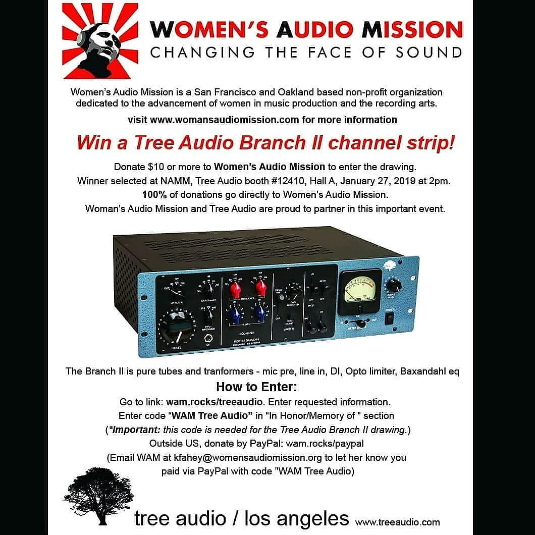 HeyTreeAudio's tweet photo. Chance to win a #TreeAudio Branch II channel strip! And support @womensaudio. Here's how:  https://t.co/BtqsE6mdNZ #TreeAudio #AnalogRecording #ProAudio https://t.co/YemLNv5XzF