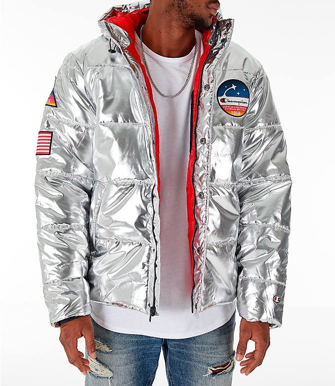 champion puffer metallic jacket