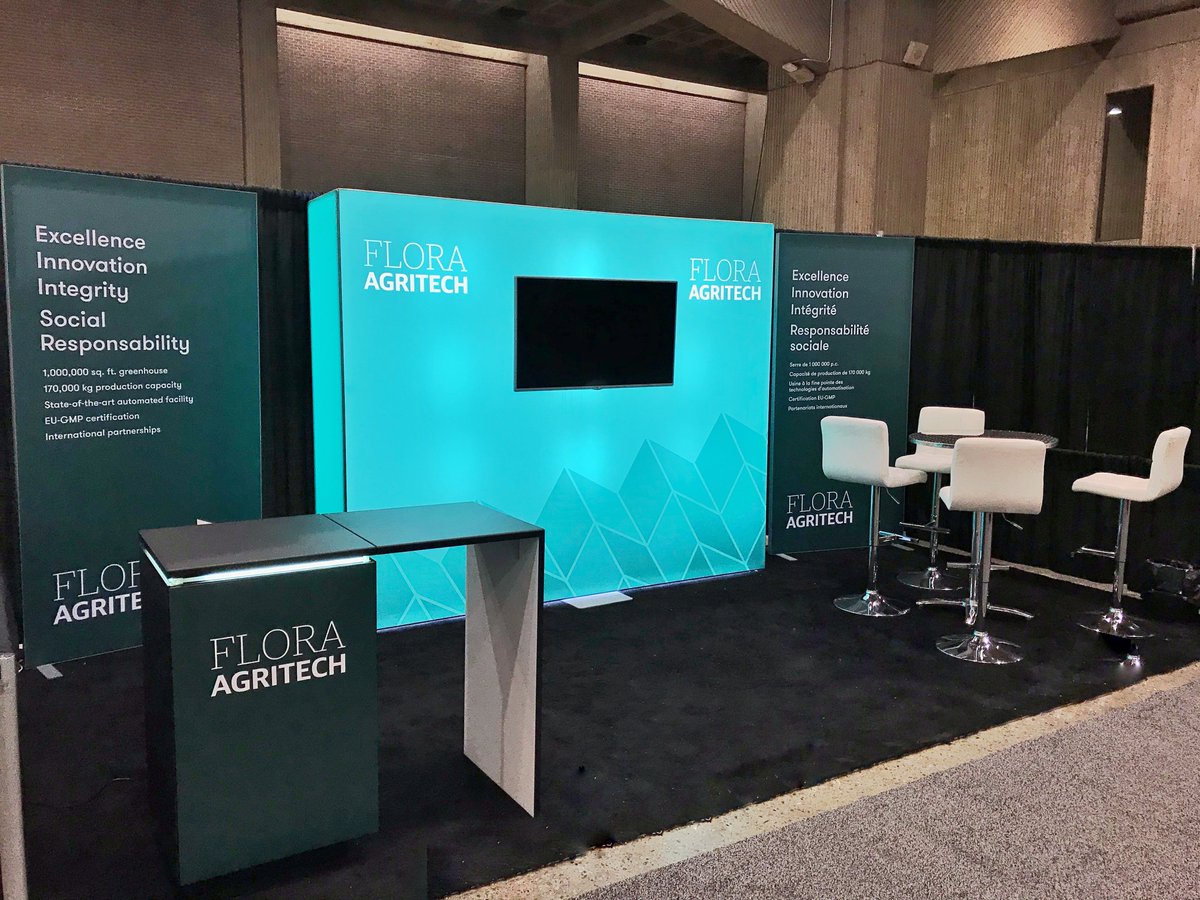 Entourage_X's tweet photo. Clean and attractive #exhibitdesign for Flora Agritech at @expo_cannabis Head to @PlaceBonaventure to learn what they're about at booth #35.
#tradeshow #cannabis #mtl #canada #exhibitor #conceptionstand #kiosque #marketing #tablox #skylineentourage #exposezbienentoure #skyline https://t.co/tcTXhPXnE0