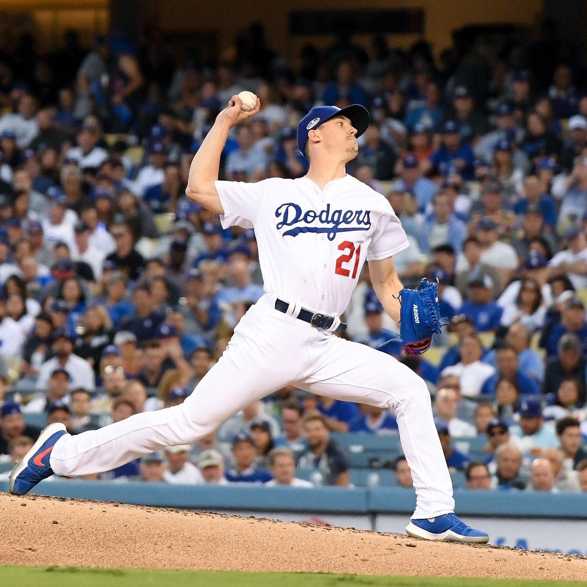 MLBStats's tweet photo. .@buehlersdayoff will be the youngest @Dodgers pitcher to start a #WorldSeries game since Fernando Valenzuela in 1981. https://t.co/ZswUTkcuyI
