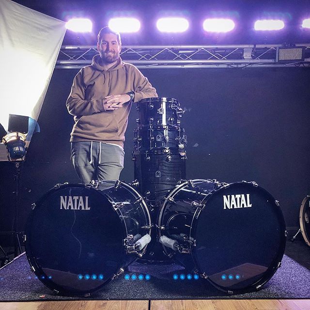 Adam from <a href="/burytomorrow/">BURY TOMORROW</a> came into Natal HQ earlier in the week to collect his new Maple Orignal series kit with a stealth black finish.👌🏼 Stay tuned for his interview 🎥 #nataldrums