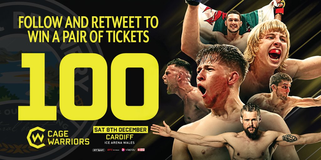 GowerBrewery's tweet image. 🎟️ COMPETITION TIME! 🎟️ 

We've got 2 pairs of tickets up for grabs for  @CageWarriors' #CW100 at @IceArenaWales on Saturday 8th December! To enter;

1. Follow @GowerBrewery on Twitter 
2. Retweet this tweet 
3. Tag who you'd bring  

Winners announced Thursday 1st November