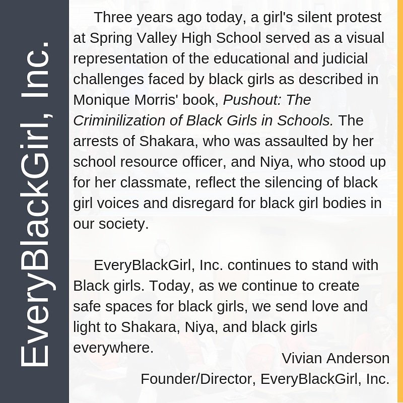 everyblkgirl's tweet image. Three years after the #assaultatspringvalley, our work to create a world where black girls thrive continues.
