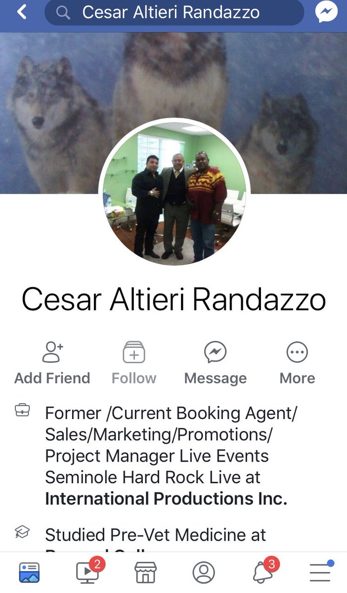Cesar A. Randazzo Facebook page scrubbed
