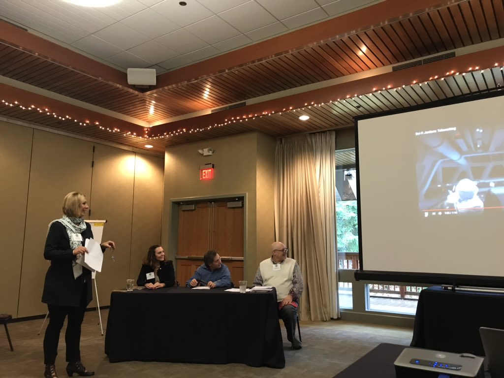 oregonala's tweet photo. Panel discussion on #RemoteWork with @BlakeleyJenn, Bob Caldwell, and Doug Swayne with Donna Moser as moderator. #ALAORRetreat2018 #ALAeducation #careergoals #futureworkforce #officeculture https://t.co/2NlaxZySxD